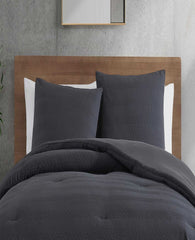 Crosswalk Herringbone Black Duvet Cover Set