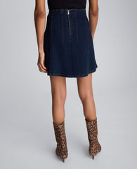 Denim Mini Skirt with Seaming Detail
