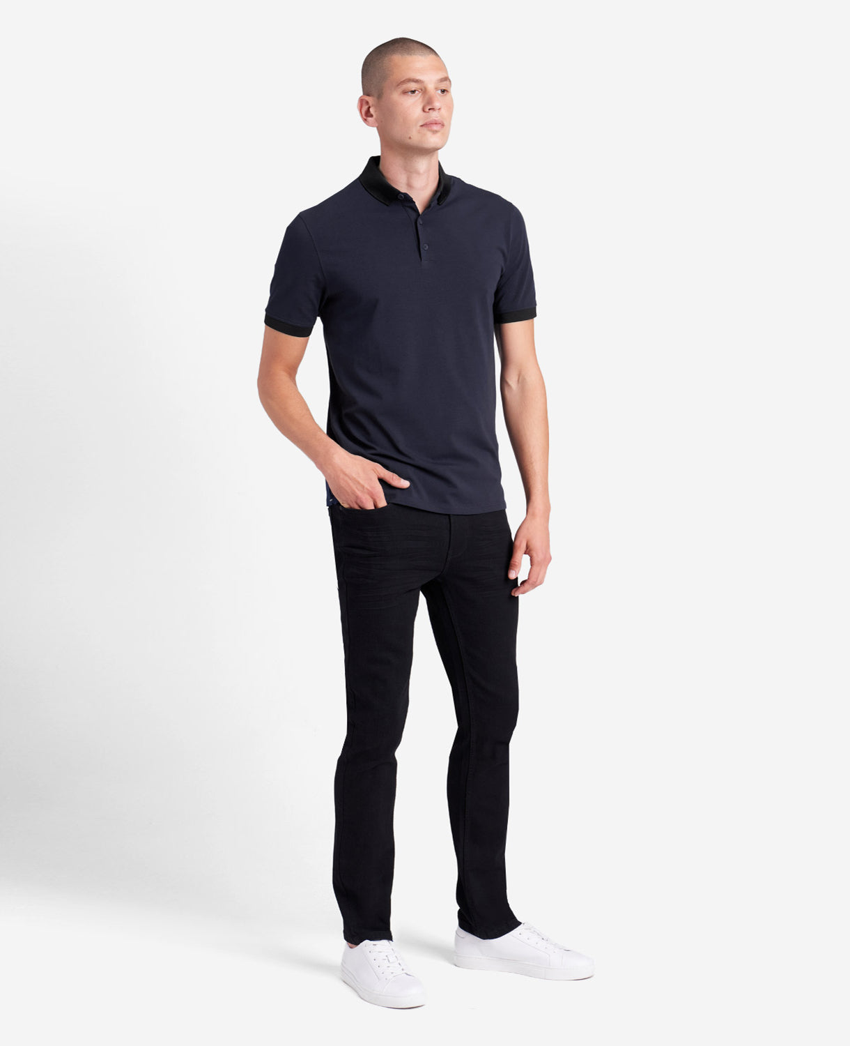 Colorblock Collar Solid Short Sleeve Polo