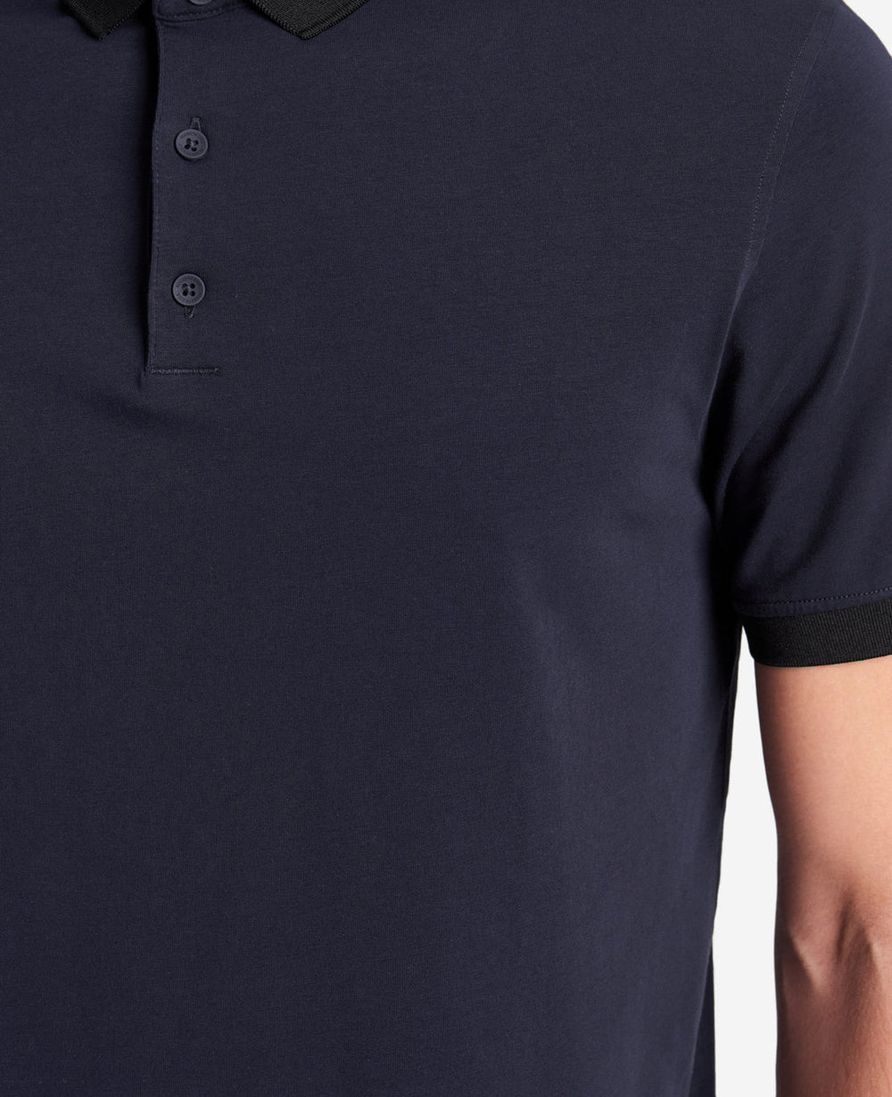 Colorblock Collar Solid Short Sleeve Polo