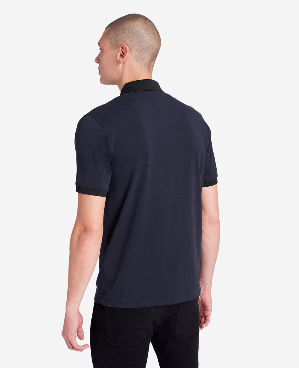 Colorblock Collar Solid Short Sleeve Polo