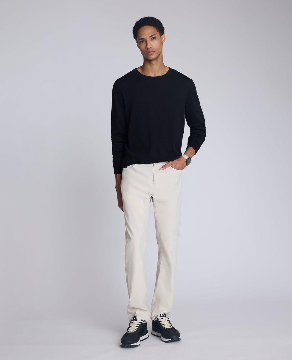 Crew Neck Sweater with Tipping Details