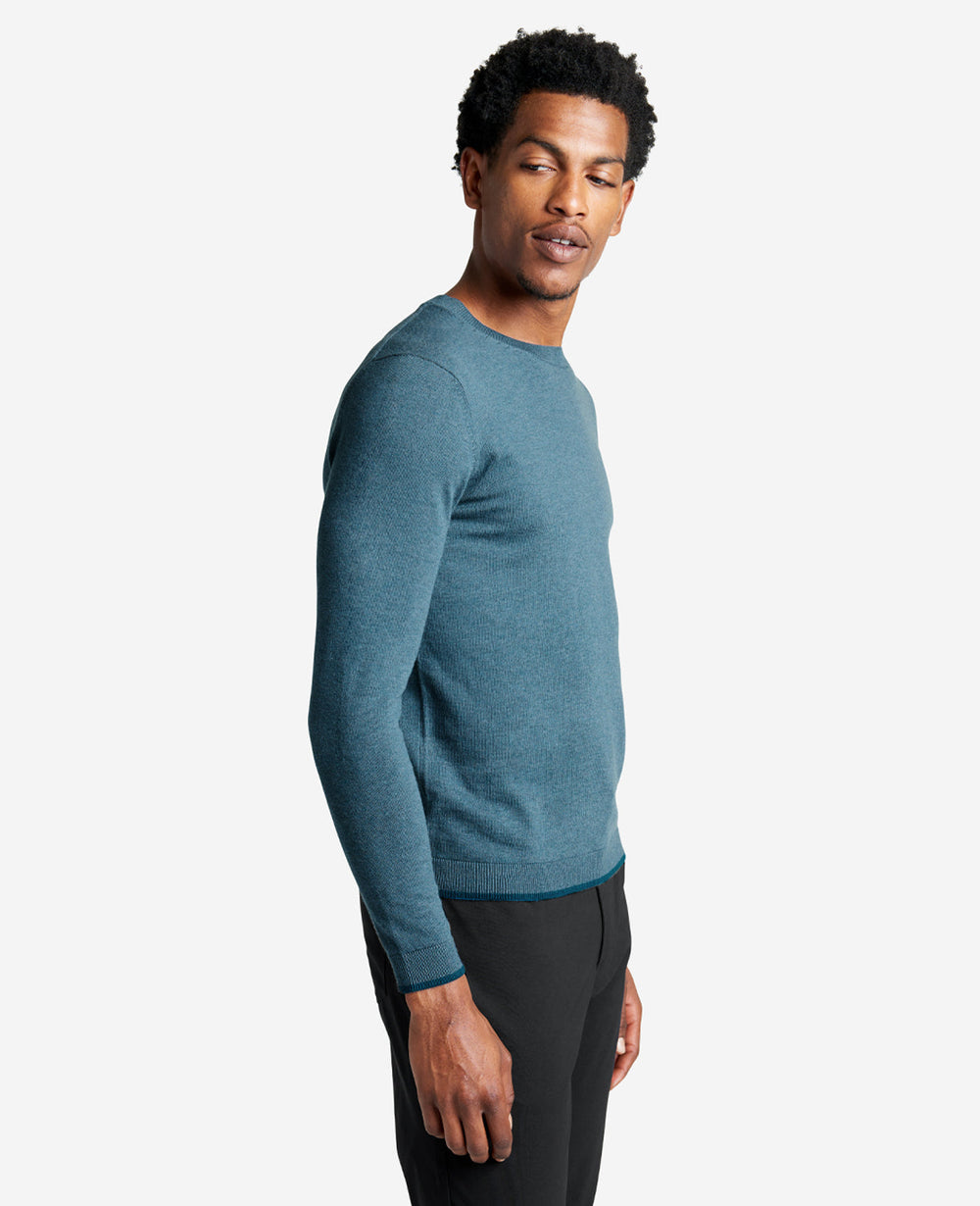 Crew Neck Sweater with Tipping Details