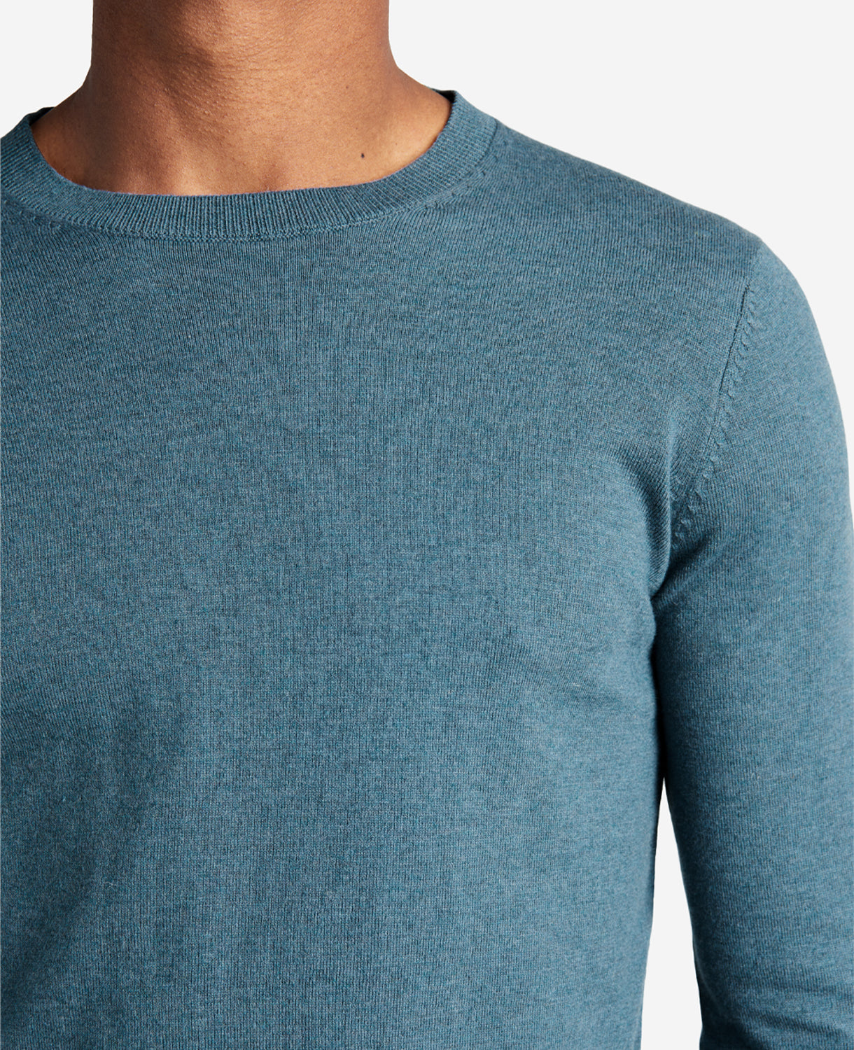 Crew Neck Sweater with Tipping Details