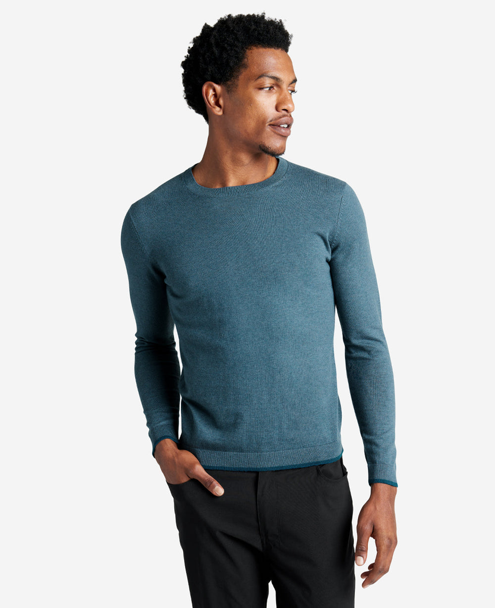 Crew Neck Sweater with Tipping Details