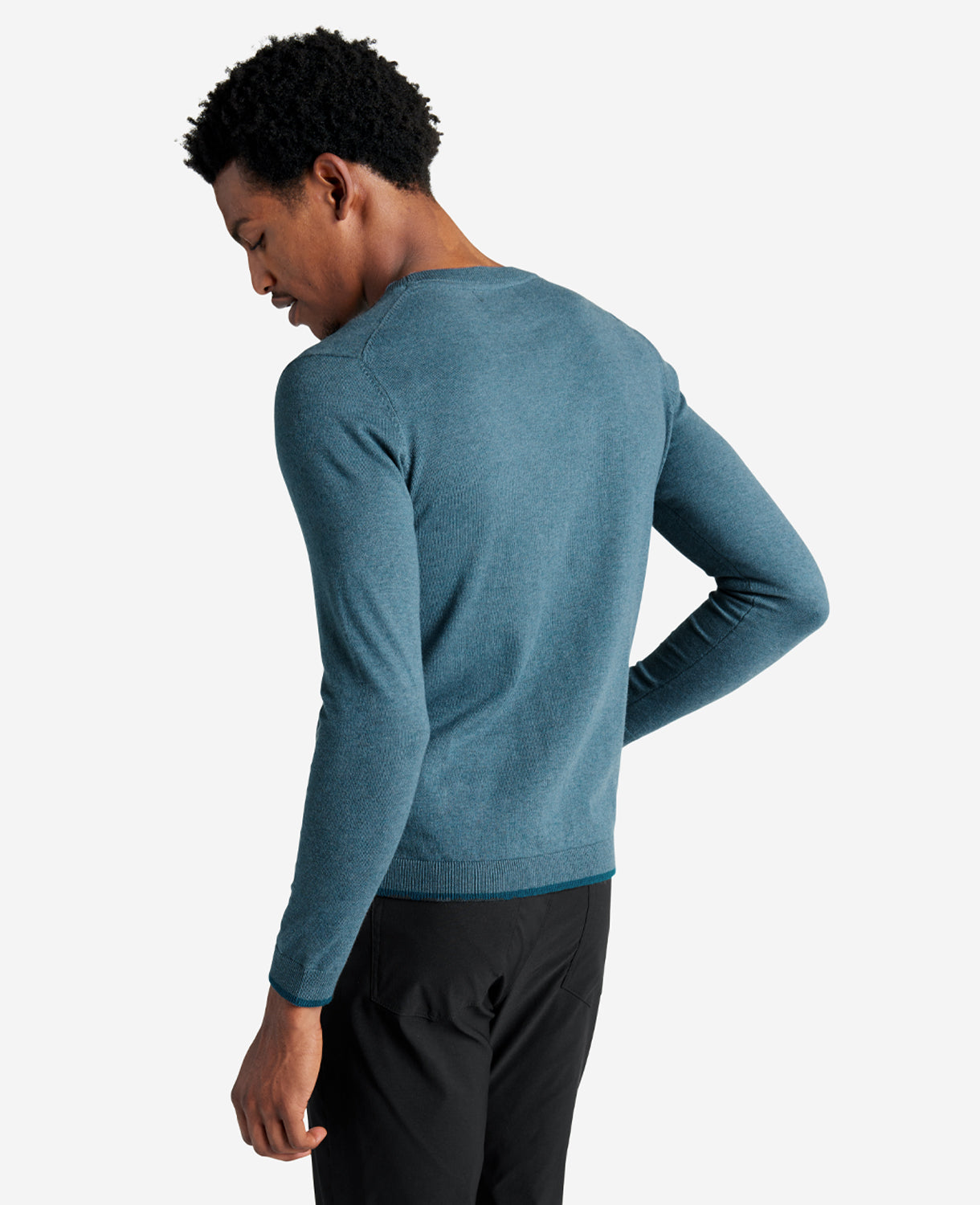 Crew Neck Sweater with Tipping Details