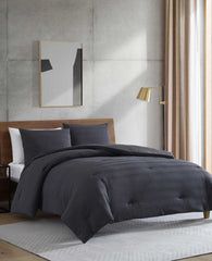 Crosswalk Herringbone Black Duvet Cover Set