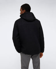 Boucle Wool Jacket with Attached Jersey Hood