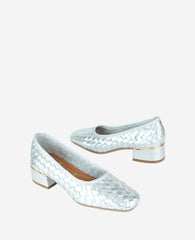 Birdie Woven Metallic Leather Pump