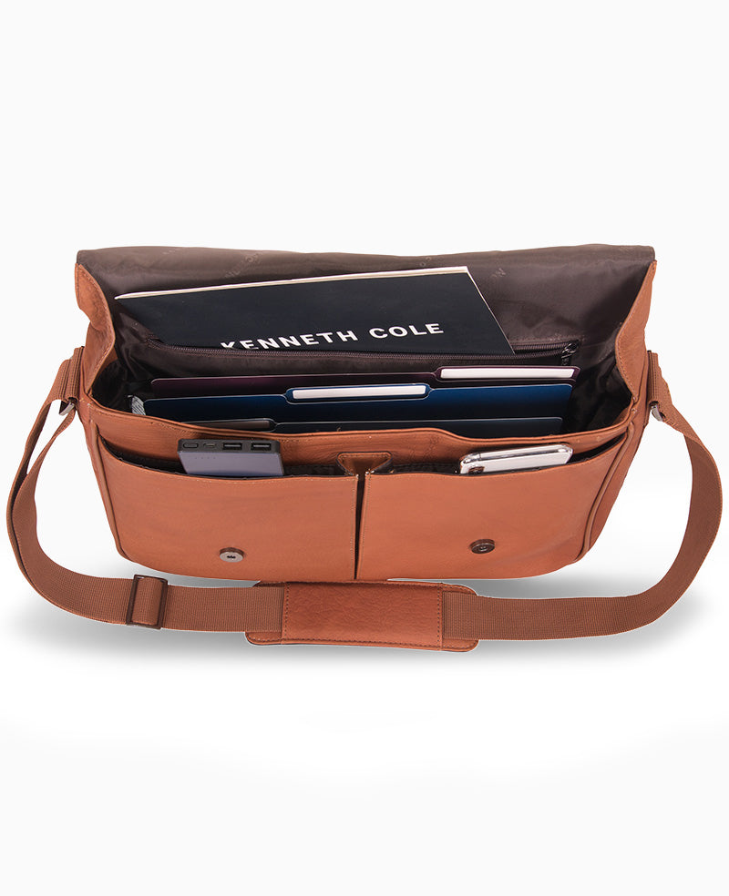 Columbian Leather Crossbody 15.6-Inch Laptop & Tablet Messenger Bag
