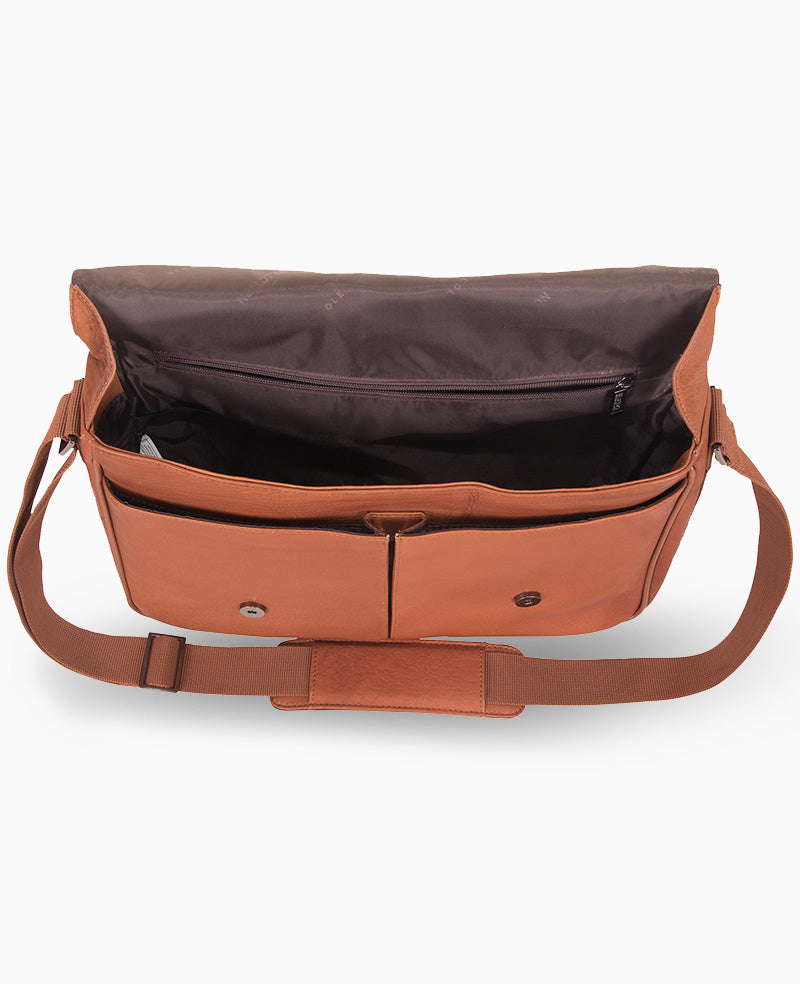 Columbian Leather Crossbody 15.6-Inch Laptop & Tablet Messenger Bag