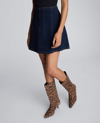 Denim Mini Skirt with Seaming Detail