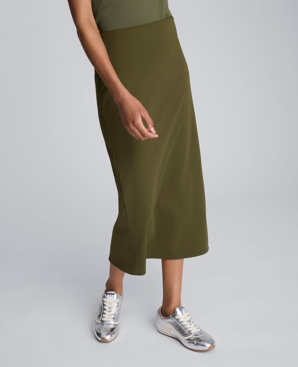 Brushed Scuba Pull On Midi Skirt