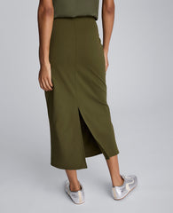 Brushed Scuba Pull On Midi Skirt