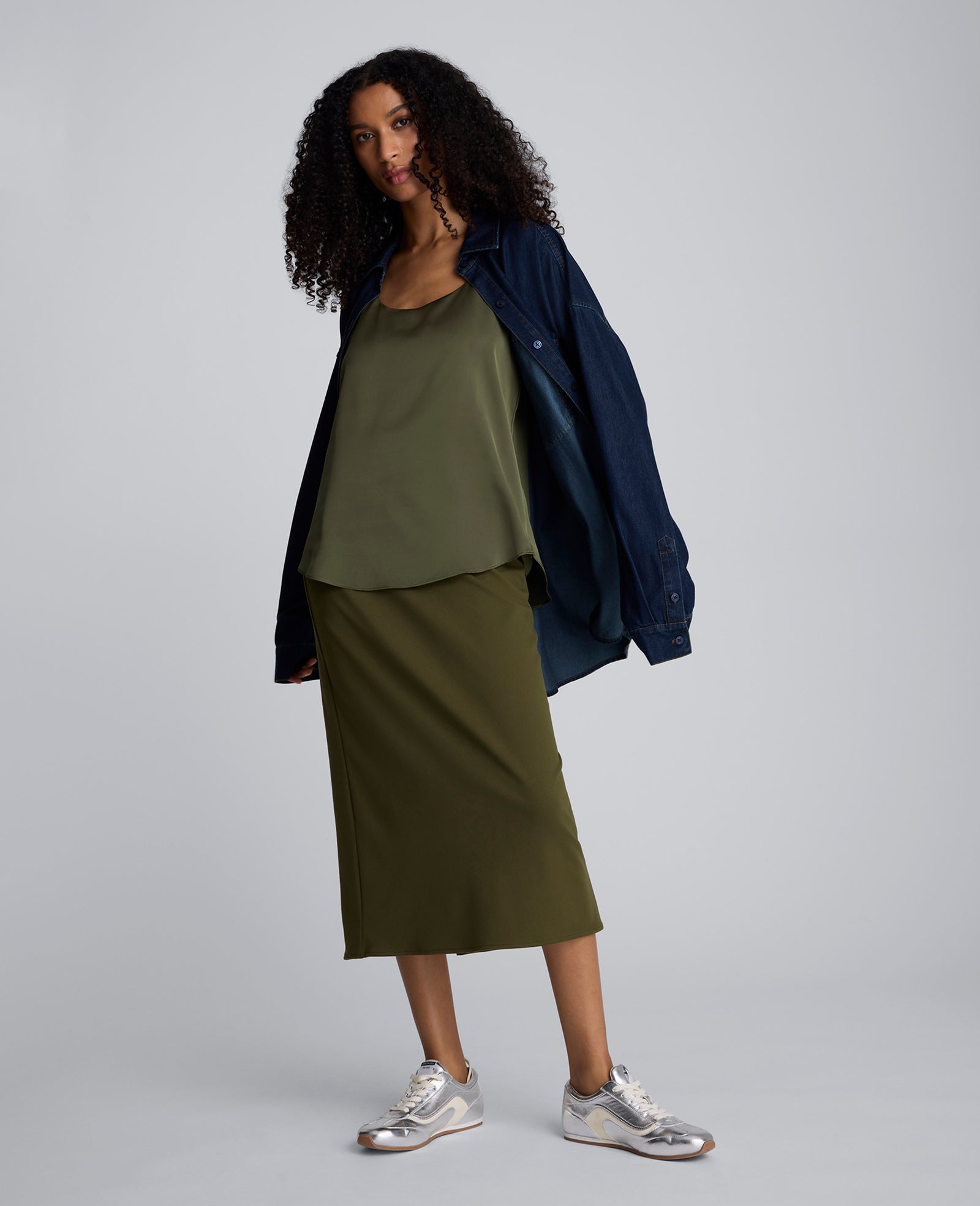 Brushed Scuba Pull On Midi Skirt