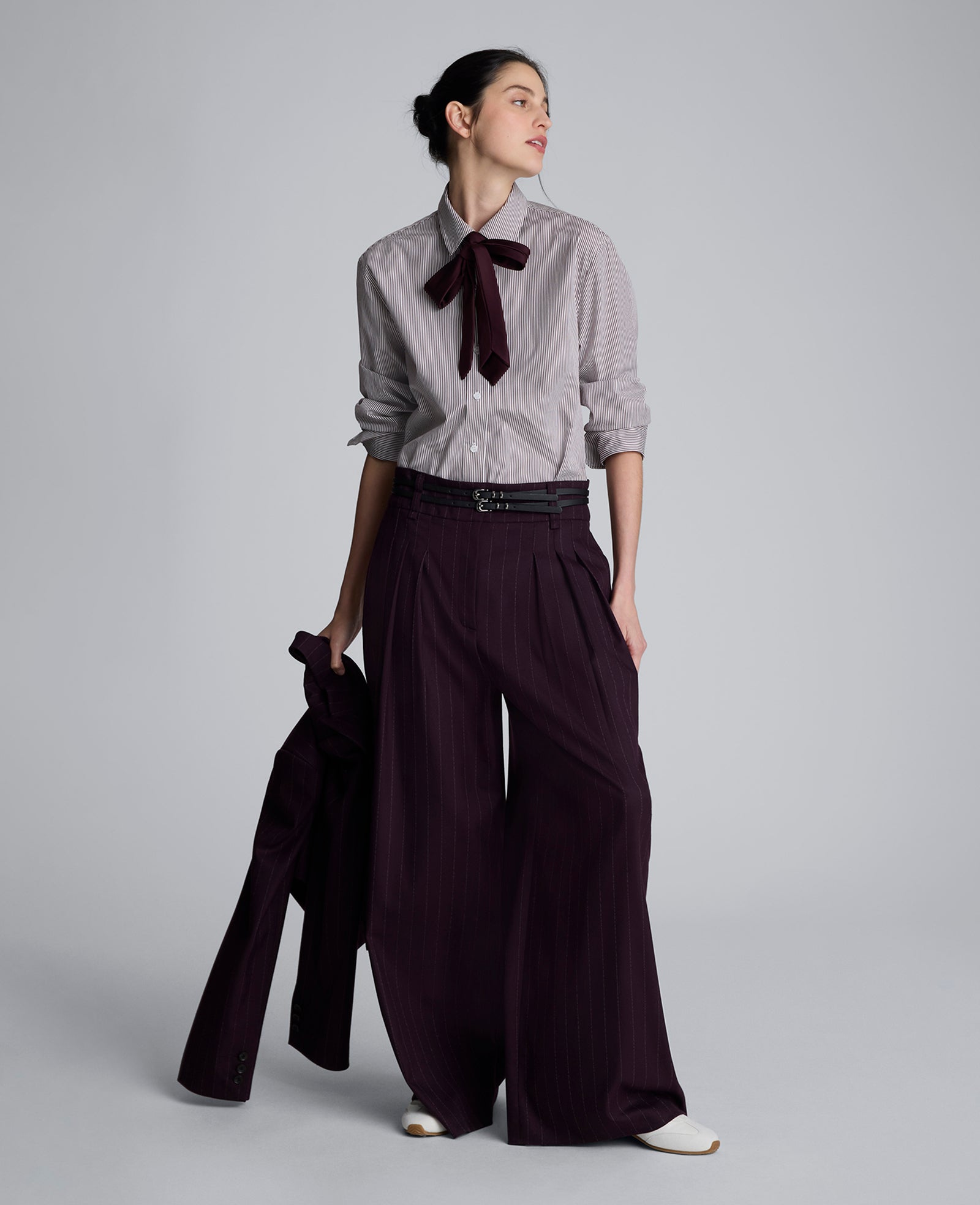 Boyfriend Button Down Shirt With Tie
