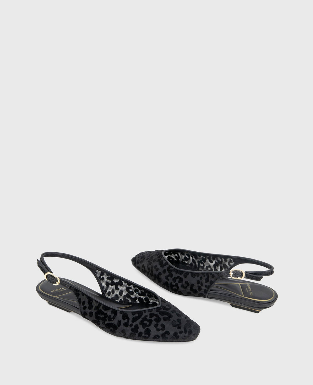 Berkette Leopard Flocked Mesh Slingback