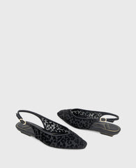 Berkette Leopard Flocked Mesh Slingback