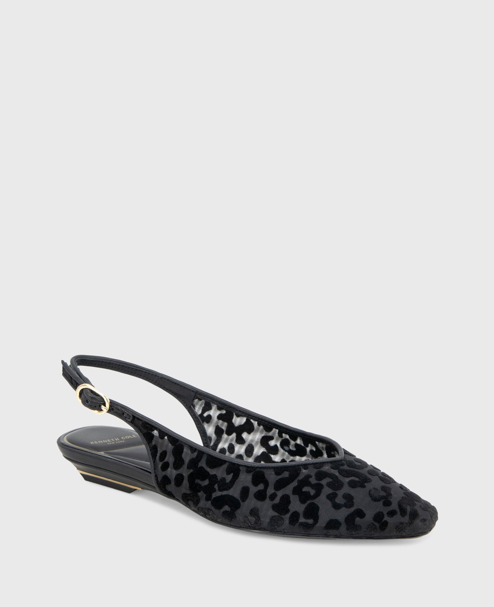 Berkette Leopard Flocked Mesh Slingback