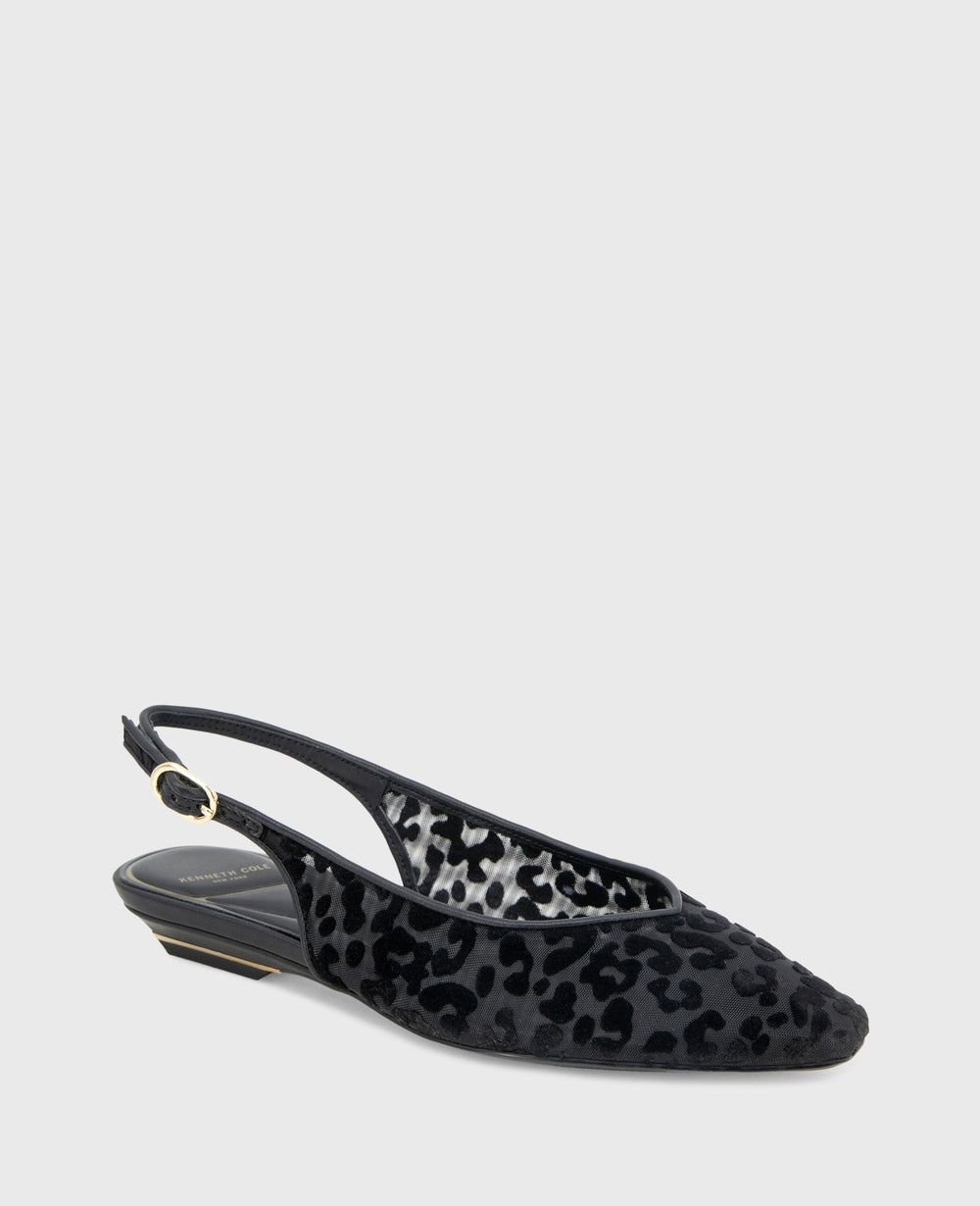 Berkette Leopard Flocked Mesh Slingback