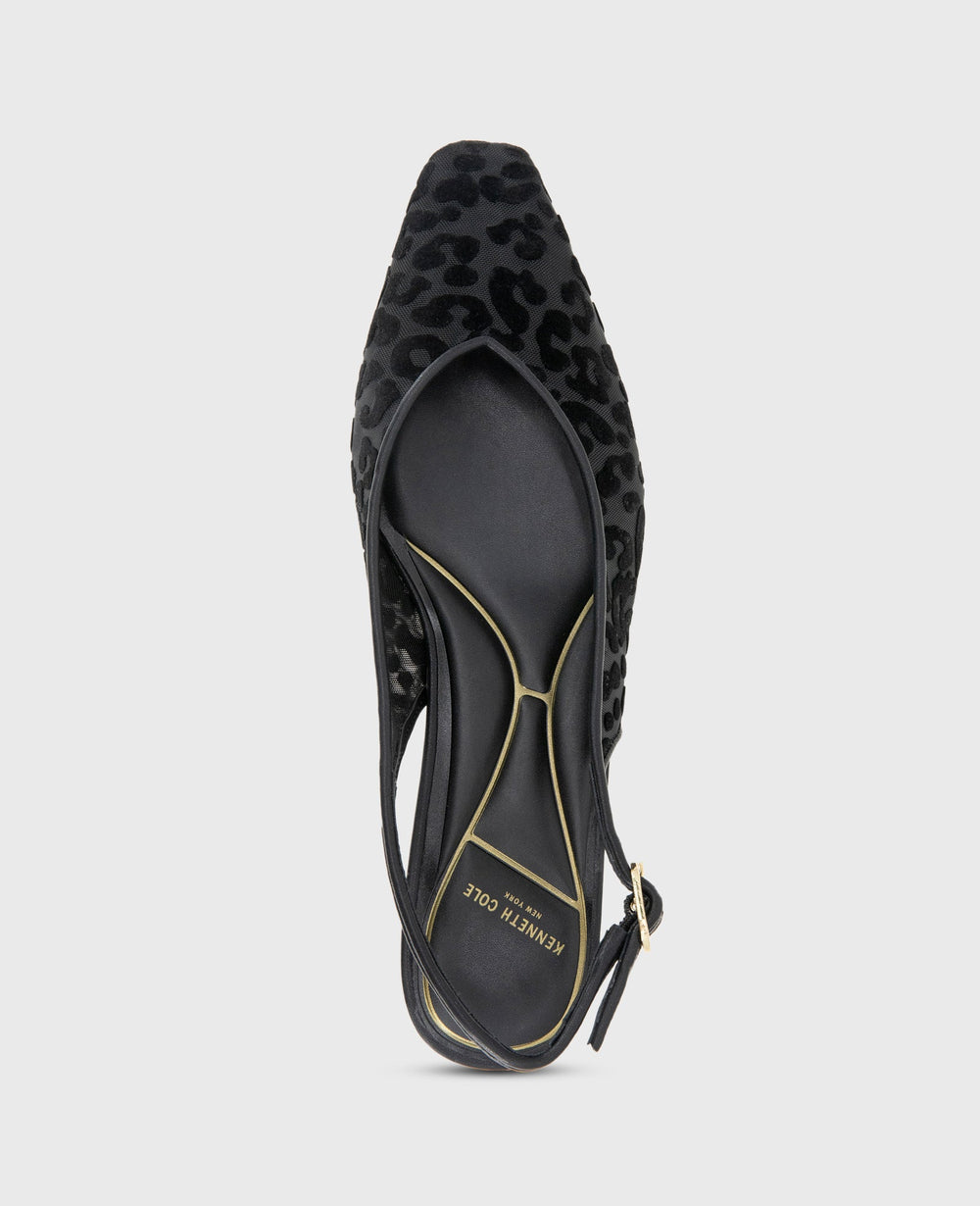 Berkette Leopard Flocked Mesh Slingback