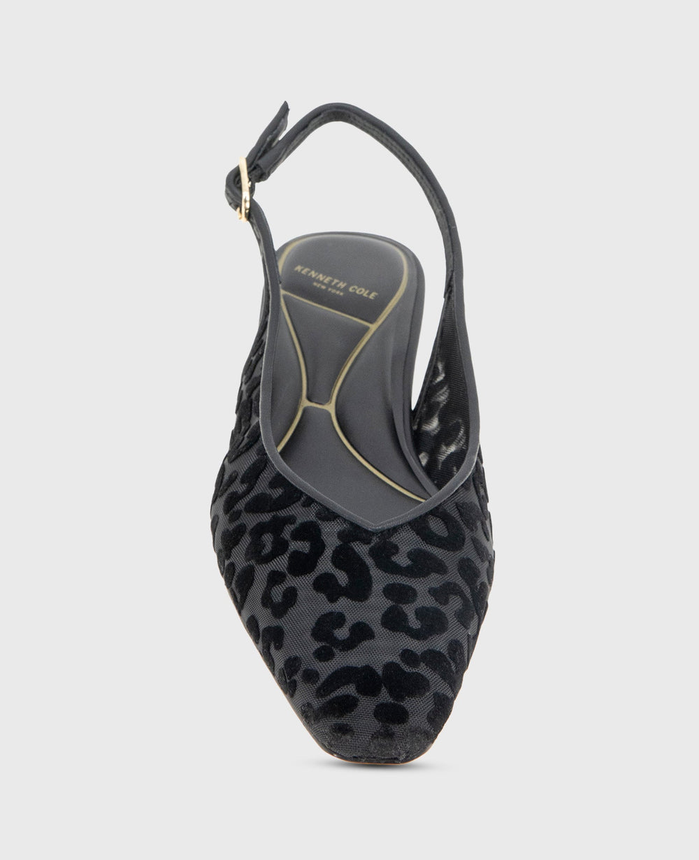 Berkette Leopard Flocked Mesh Slingback